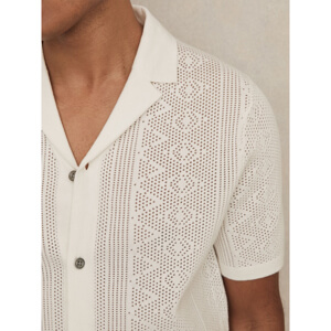 REISS KIPLING Textured Knit Short Sleeve Shirt